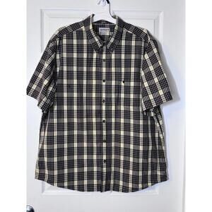 Carhartt Men's 2XL Brown Plaid Short Sleeve Shirt